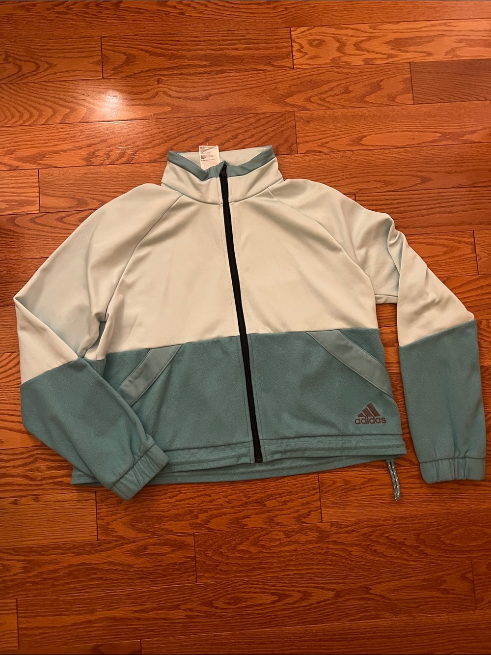 adidas Two-Tone Light Blue & Teal Full-Zip Jacket